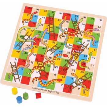 Bigjigs Toys - Дървена игра - Змии и стълби
