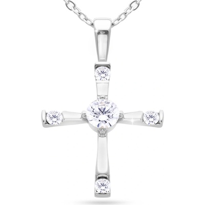 Ellami Řetízek z chirurgické oceli s přívěskem, křížek ozdobený zirkony 3001771