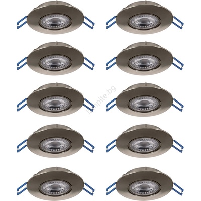 300196 - КОМПЛЕКТ ОТ 10 LED вградени осветителни тела GEDREZ LED/4, 9W/230V диаметър 9cm хром (EG300196)