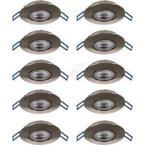 EGLO 300196 - КОМПЛЕКТ ОТ 10 LED вградени осветителни тела GEDREZ LED/4, 9W/230V диаметър 9cm хром (EG300196)