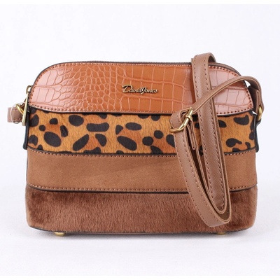 David Jones malá cognac crossbody kabelka 6157-1 hnědá