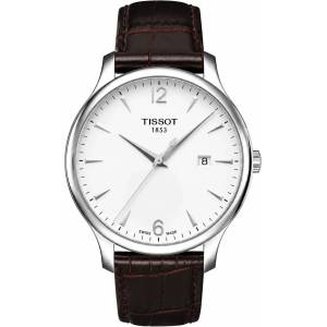 Tissot Мъжки часовник Tissot Tradition 063.610. 16.037. 00, Кафяв / Сребрист (TIS063.610.16.037.00) Часовници