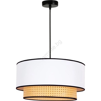 Duolla - Пендел BOHO 1xE27/15W/230V Ø 45 см бял/ратан (DU84427)