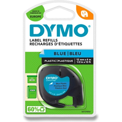 Dymo Letratag S0721650 - originální plastová páska - modrá, 12 mm x 4 m