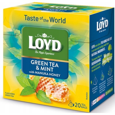 Loyd pyramida Green Tea & Mint with Manuka Honey 20 x 1,7 g