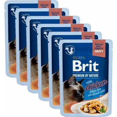 Brit Sterilised Premium Cat Delicate Fillets in Gravy with Chicken 6 x 85 g