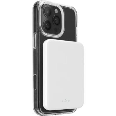 PURO Преносима батерия Powerbank Puro Mag Plus 5000mAh 20W Qi2 съвместим с MagSafe 1x USB-C захранване - бял (PUFCBB50P5MAGWHI)