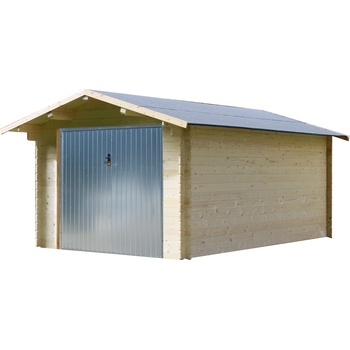 ALCE Дървен гараж за автомобил Alce Menta 3.2х5.0 м, 28 мм Смърч, натурално дърво, с врата, Blockhaus (62389)