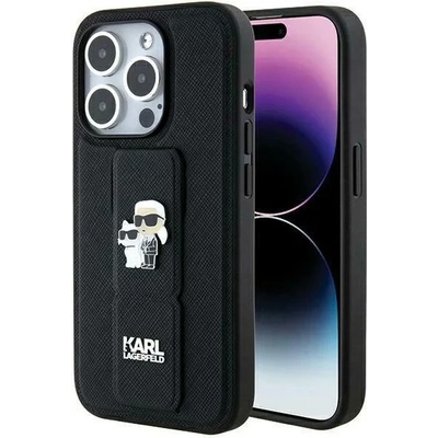 KARL LAGERFELD KLHCP14LGSAKCPK iPhone 14 Pro 6.1" black hardcase Gripstand Saffiano Karl&Choupette Pins (KLHCP14LGSAKCPK)