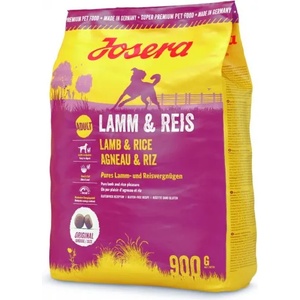 Josera dog lamb & rice adult, пълноценна храна за порастнали кучета с агне и ориз, подходяща за чувствителни стомаси 0, 900 кг, Германия - 50005573