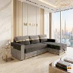 Mebelone Диван за хол Pearl Сив + ЧЕРНО Универсална Посока