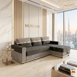 Mebelone Диван за хол Pearl Сив + ЧЕРНО Универсална Посока