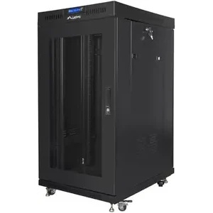 Lanberg Комуникационен шкаф, Lanberg rack cabinet 19" free-standing 22U/800x800 (flat pack) with mesh door lcd black v2 (FF01-8822-23BL)