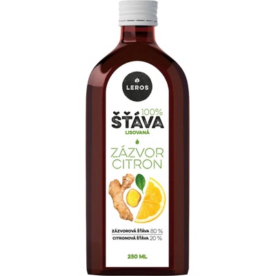 Leros 100% šťáva vylisovaná ze zázvoru a citronu 0,25 l