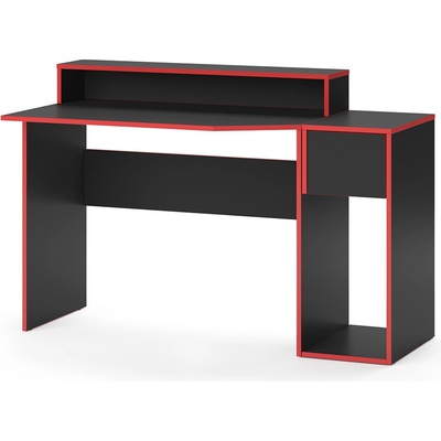 Vicco Stůl Kron, 130 x 60 cm Červená/Černá