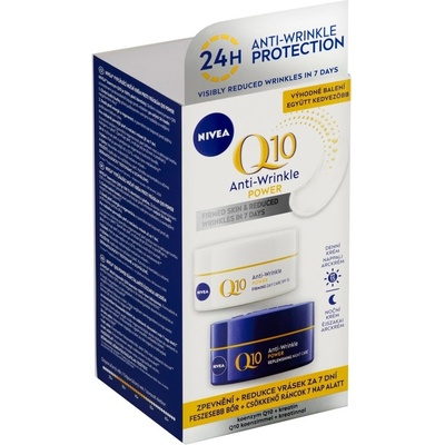 Nivea Q10 Plus denní pleťový krém 50 ml + noční pleťový krém 50 ml pro ženy dárková sada
