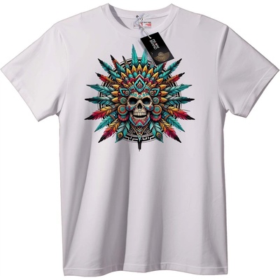 NOONEBRAND Тениска Череп Перо Мандала - 7XL, Black