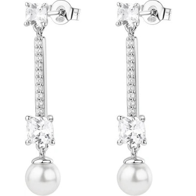 BROSWAY strieborné náušnice Fancy Infinite White BWFIW175