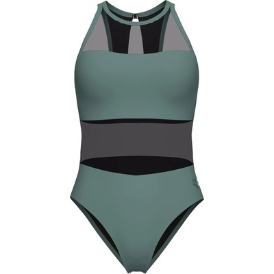 arena Дамски бански костюм Arena Women's Mesh Panels Swimsuit Vent Back Swimsuit - Sage - размер 44 (EU) (150-4059-0216)