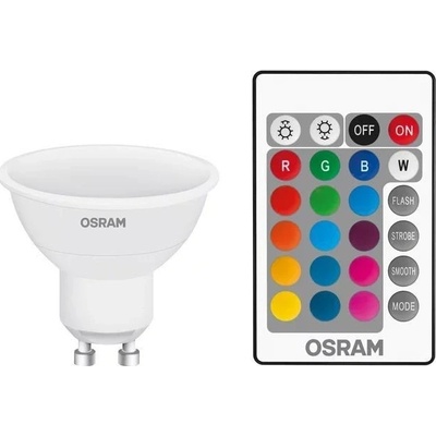 Osram LED žiarovka reflektor RGBW, 4,2 W, 250 lm, teplá biela, RGB, GU10, LED STAR+ PAR16 RGBW 25 DIM REM CO