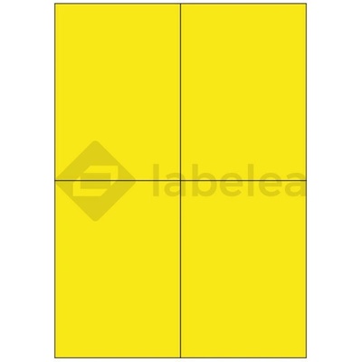 Labelea Samolepiace etikety 105x148 mm farebné papierové, na hárku A4, pre laserovú a atramentovú tlač, Farba etikiet Žltá, Počet hárkov v balení 100 EPY105148PY004S