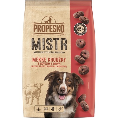 Propesko Dog Mistr Adult měkké kroužky s hovězím 1,5 kg