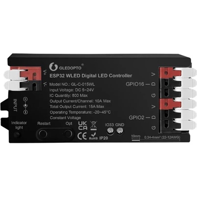 GLEDOPTO GL-C-015WL ESP32 WLED Digitální LED ovladač