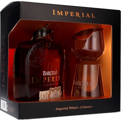 Ron Barceló Imperial 38% 0,7 l (dárkové balení 2 sklenice)