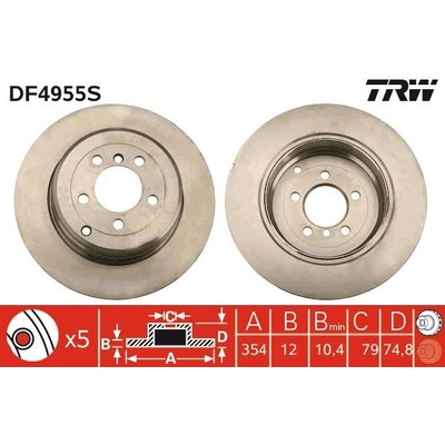 Brzdový kotúč TRW DF4955S