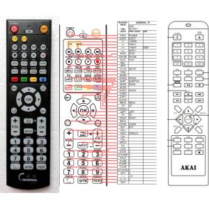GENERAL AKAI AD70H - съвместимо дистанционно управление на марката General (AD70H) Дистанционно