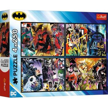 Image 1 of Trefl - Puzzle 4x250 Batman in action - 250 piese