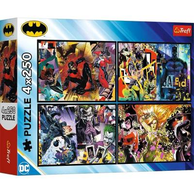 Trefl - Puzzle 4x250 Batman in action - 250 piese
