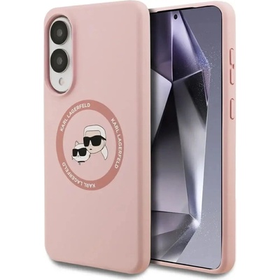 KARL LAGERFELD силиконов калъф Nauble Heads And Circle MagSafe за Samsung Galaxy S25 Edge - розов (3666339477073)