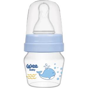 Wee Baby Шише Wee Baby Mini, РР, с 2 накрайника, 30 ml, синьо (778) - ozone