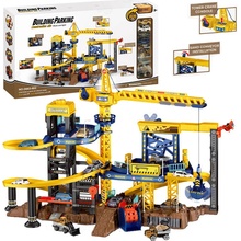 iMex Toys interaktivní garáž s jeřábem 80cm 2v1 Construction set 663-802