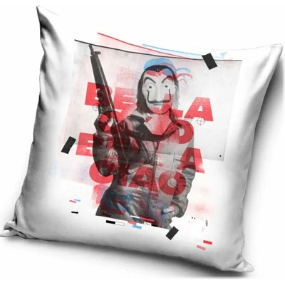 Carbotex vankúš Dom z papiera Money Heist motív Bella Ciao 40x40