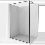 Mexen Kioto Душ стена Walk-in 130 x 200 см, черна рамка 8 мм, хром - 800-130-101-01-70 (800-130-101-01-70)