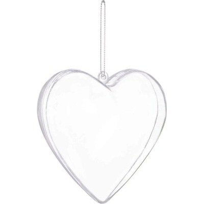SPRINGOS Vianočná banka Srdce priehľadné 6cm