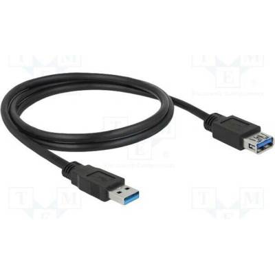 Delock 85054 USB A zásuvka USB A vidlice zlacený 1m černý