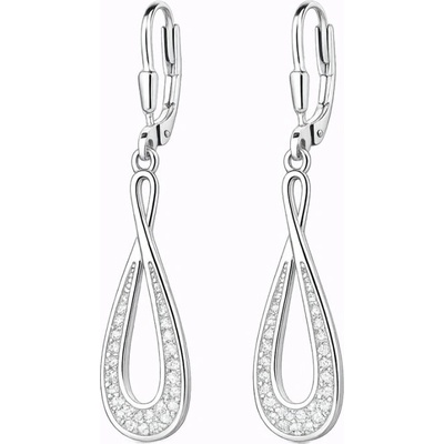 GRACE Silver Jewellery Stříbrné visací náušnice se zirkony Léna stříbro 925/1000 E-1513-MHT-7813/350 Stříbrná