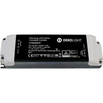 Deko-Light LED-napájení BASIC, DIM, CC, D70040NTF/40W konstantní proud 700 mA IP20 stmívatelné 28-56V DC 19,60-40,00 W 862208