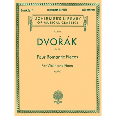 Four Romantic Pieces For Violin And Piano romantické kusy pre klavír