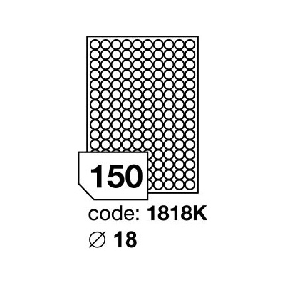 Rayfilm R0102.1818KD odnímatelné etikety kulaté 18mm 300 listů