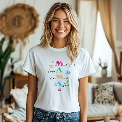 Tričko s potiskem MILUJÍCÍ MÁMA Bílá