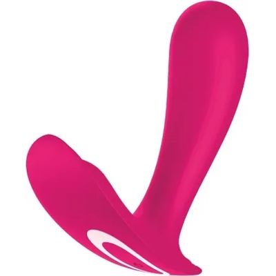 Satisfyer Презаредим вибратор за носене с клиторен стимулатор Satisfyer Top Secret с App розов