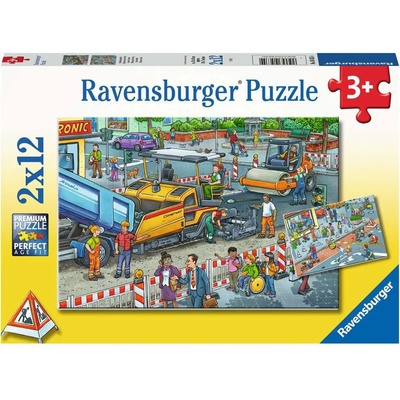 Ravensburger - Puzzle 2x12 Road construction site - 1 - 39 piese