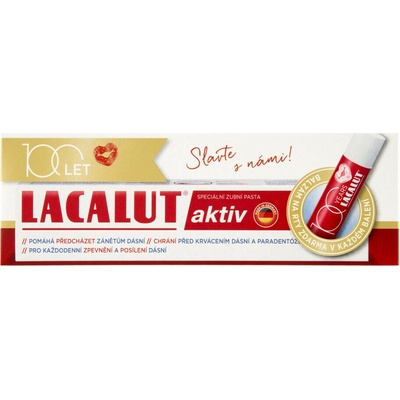 Lacalut Aktiv 75 ml + balzám na rty 4.8g