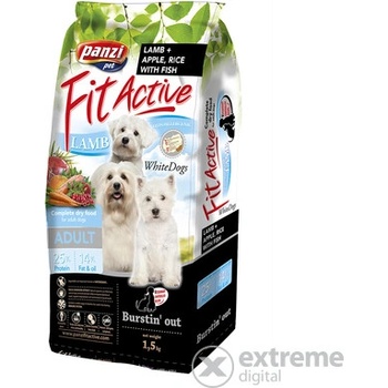 Panzi Fit Active Hypoallergenic WhiteDogs Lamb, Fish & Apple Rice 1,5 kg