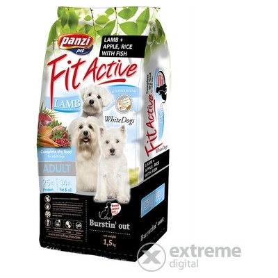 Panzi Fit Active Hypoallergenic WhiteDogs Lamb, Fish & Apple Rice 1,5 kg