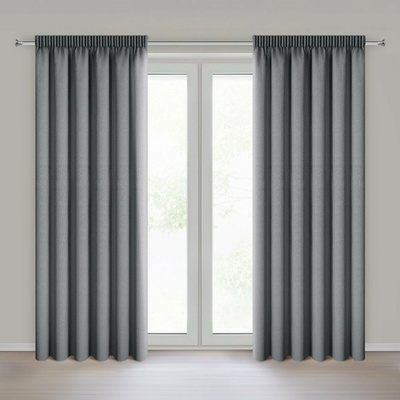 EUROFIRANY ZATEMŇOVACÍ ZÁVES (100%) NA PÁSKE ZOEY 140X270 CM SIVÁ